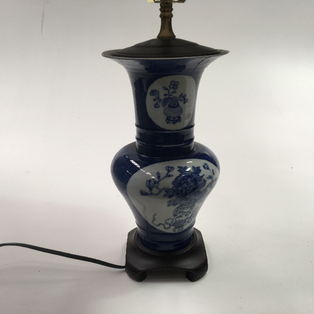 LAMP, Base (Table), Asian - Blue Floral